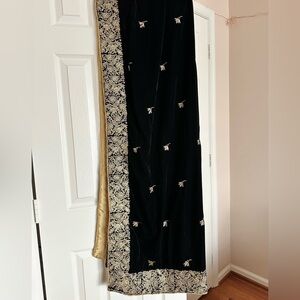 Black Velvet Embroidered Dupatta